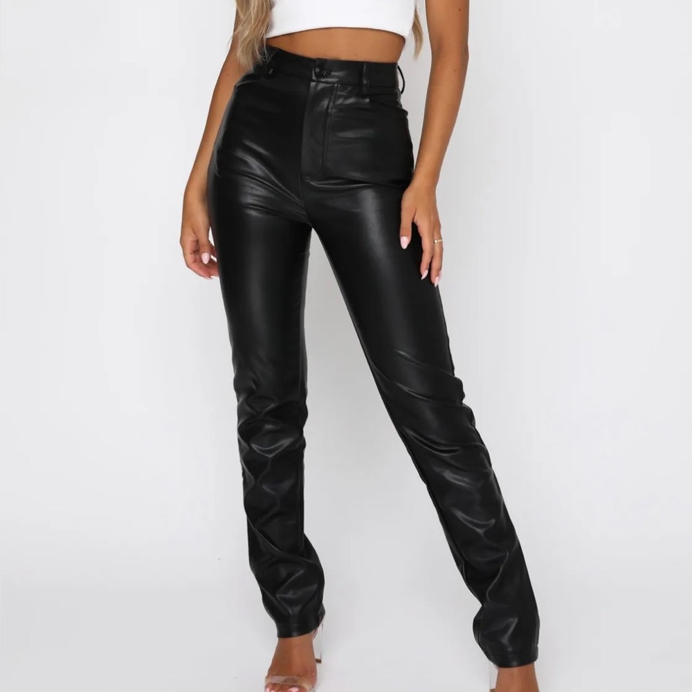 White Fox Boutique Women’s Black Faux Leather Pants